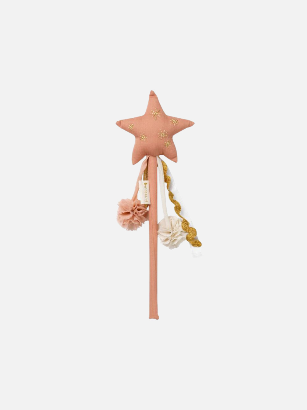 A magic wand toy made out of pink fabric by Fabelab