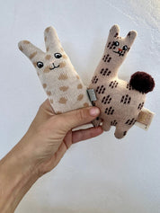 Knitted Baby Rattle - Rabbit