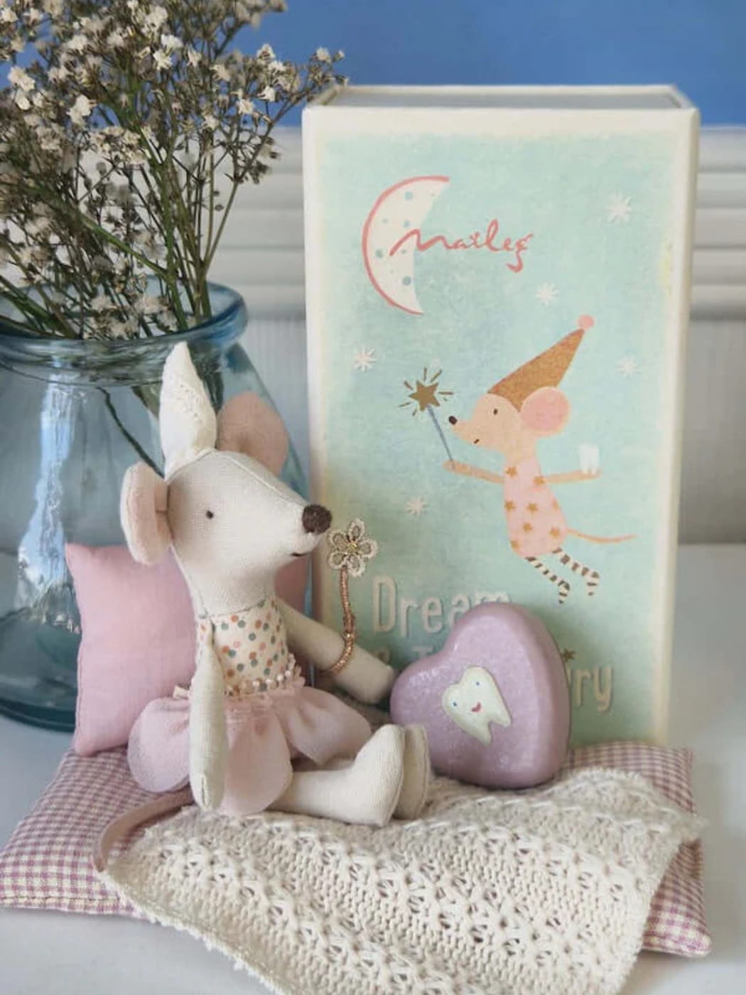 Tooth Fairy Mouse in Box - Purple Little Sister