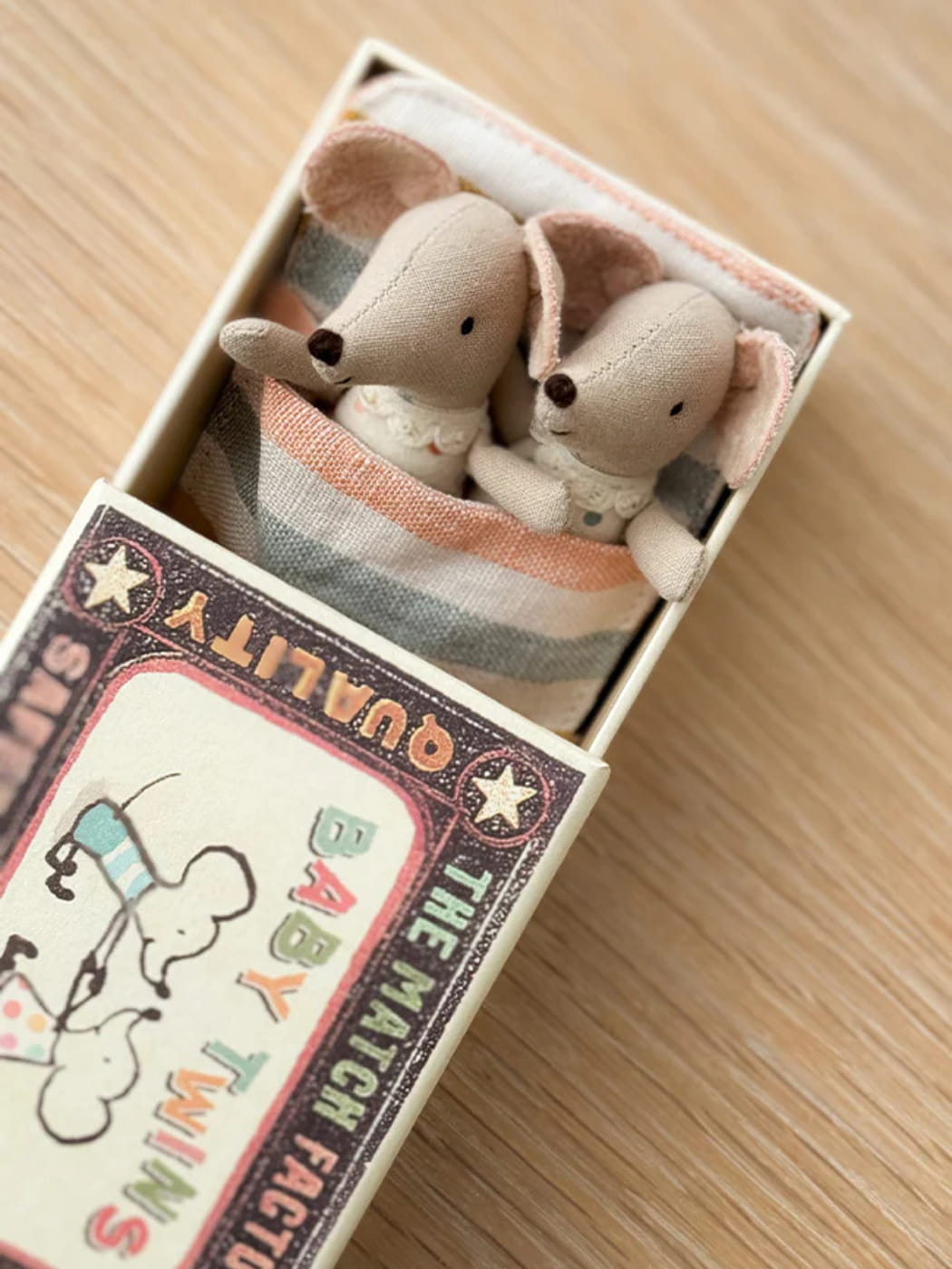 Twin Baby Mice in Matchbox