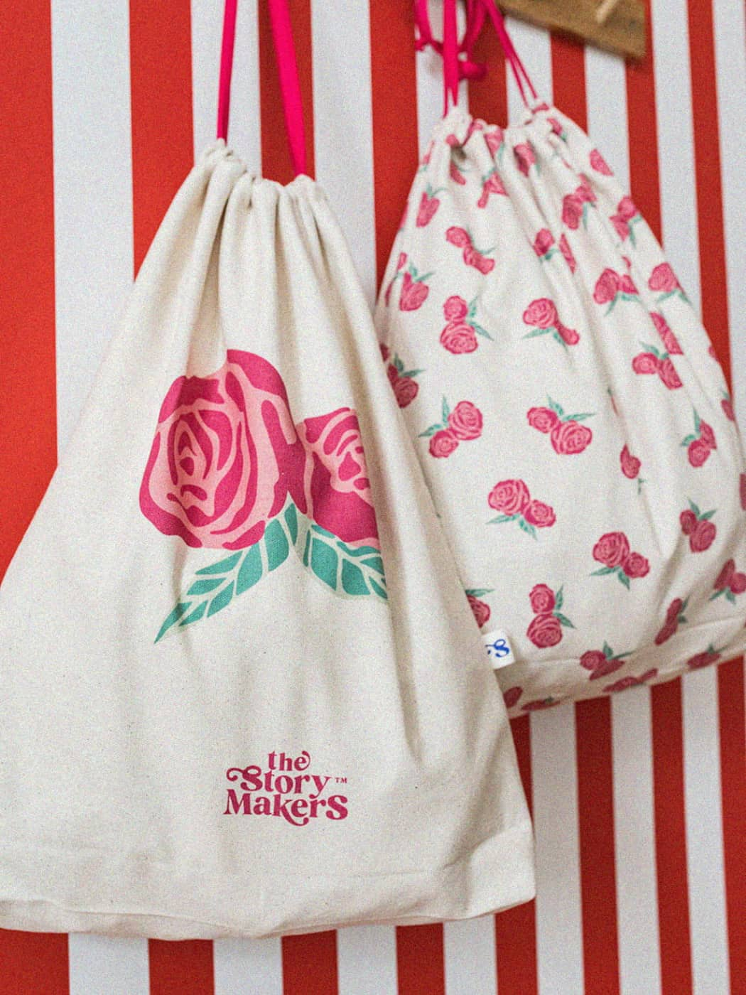 Large Drawstring Bag - Rose Logo