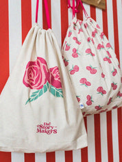 Large Drawstring Bag - Rose Logo