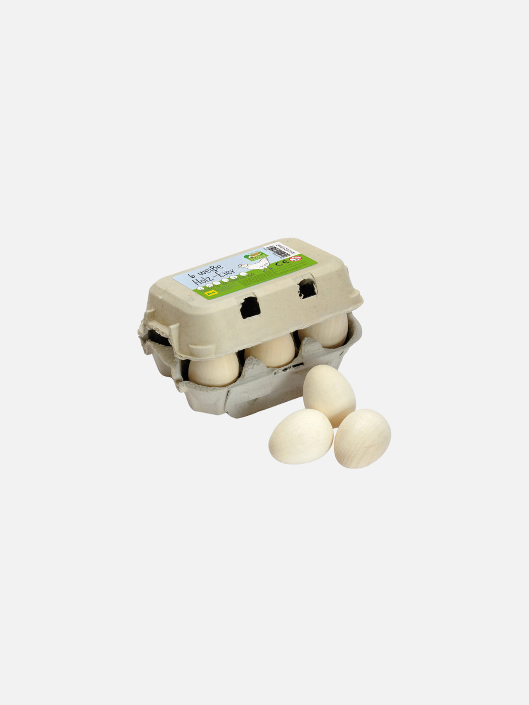 Wooden Eggs Sixpack - White